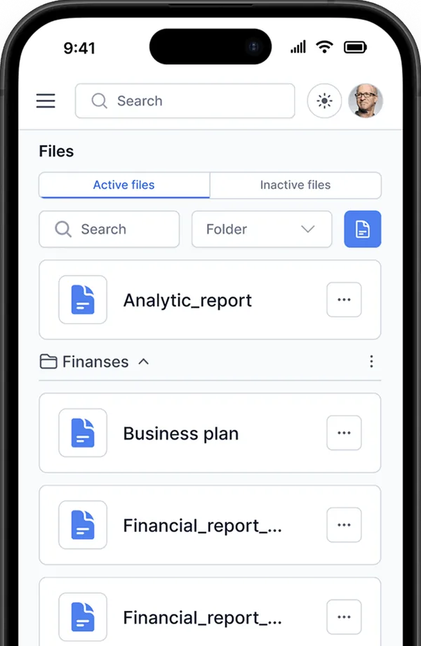 List of encrypted files in the TheSecureLocker mobile app